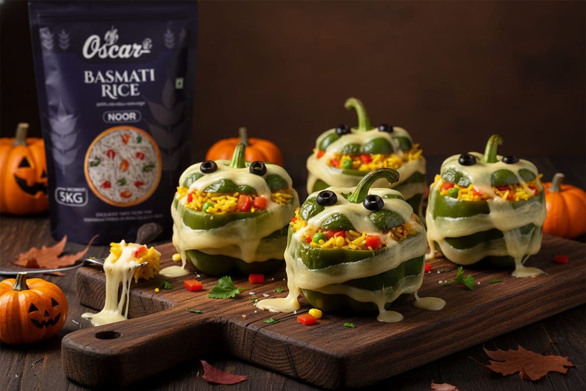 Stuffed Peppers with Noor Basmati Rice and Veggies 