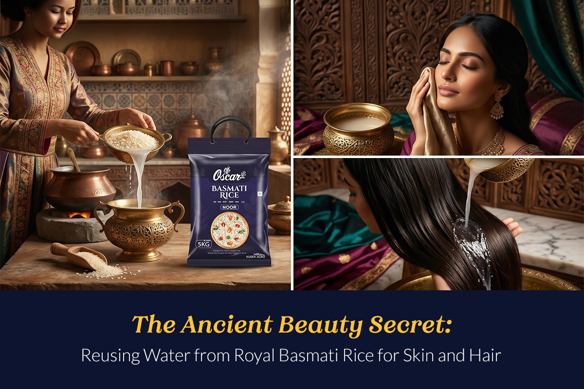 The Ancient Beauty Secret: Reusing Water from Royal Basmati Rice for Skin and Hair