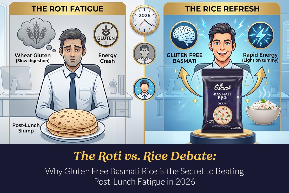 The Roti vs. Rice Debate: Why Gluten Free Basmati Rice is the Secret to Beating Post-Lunch Fatigue in 2026