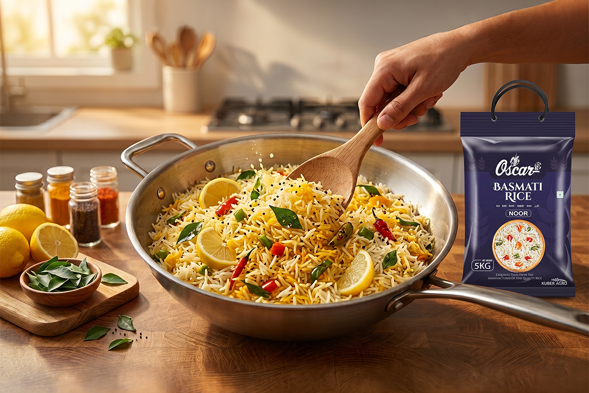 The “Mid-Week Miracle”: 20-Minute Lemon & Curry Leaf Rice Using Daily Basmati Rice