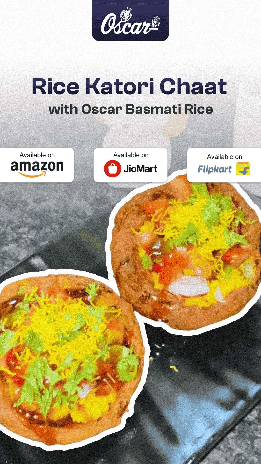 Rice Katori Chaat made by Oscar Basmati Rice